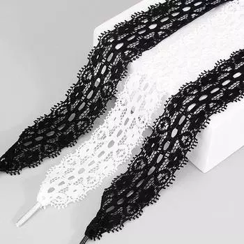 2 пары симпатичных кружевных шнурков 80/100 см модные ленточные шнурки для обуви повседневные эластичные шнурки для улицы S