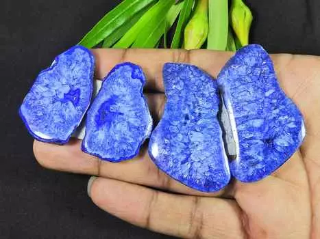 2 пары синих солнечных друз, пара серег с кабошонами, лот 39-50 мм RQ-2707