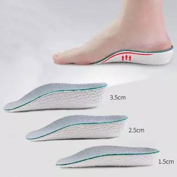 2 пары стельок, увеличивающих рост, 1,5/2,5/3,5 см, вставка для подъема каблука, невидимая для мужчин и женщин, поддержка свода стопы, внутренняя подошва, ортопедическая Mens M