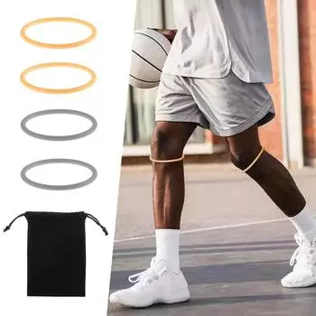 2 пары тонких ремней для надколенника, баскетбольный пояс для укрепления колена, резиновый наколенник, спортивный фиксированный трос D9B0 Basic-1set