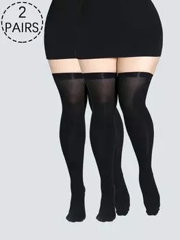 2 ПАРЫ Ультратонкие прозрачные чулки Большой размер Сексуальные чулки до бедра Дышащие Высококачественный дизайн для леди и девушек Q1-Q2