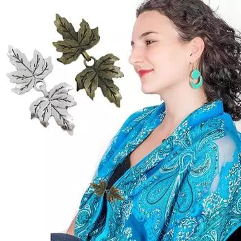 2 пары/упаковка винтажная сшитая одежда узел застежка накидка броши пуговицы в форме кленовых листьев зажим для кардигана