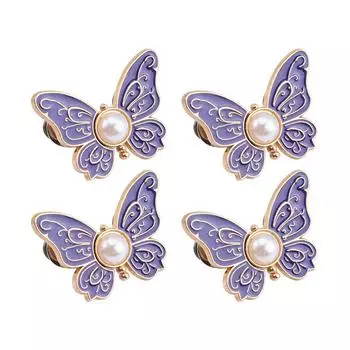 2 пары утягивателей талии брюк, регулируемые зажимы для брюк-бабочек, съемные декоративные пряжки для талии для свободных джинсов, брюк, юбок фиолетовый