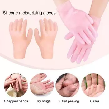 2 пары увлажняющих перчаток, водонепроницаемые, многоразовые, герметичные, эластичные, восстанавливающие, смягчающие сухие потрескавшиеся руки, женские, лосьон-гель, спа-перчатки
