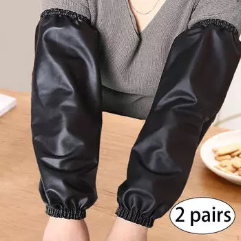 2 пары водонепроницаемых нарукавников, нарукавников из искусственной кожи, защитных нарукавников для уборки в ресторане коричневый