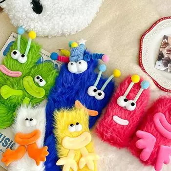 2 пары забавных носков-труб с рисунком из мультфильма, большие глаза, коралловые флисовые носки, милые чулки-получулки для женщин и девочек Style A White Purple