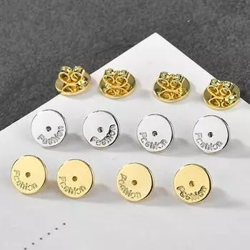 2 пары затычек для ушей, надежная фиксация задних частей серег, гипоаллергенные задние части сережек, не выцветающие, удобные задние части сережек 6mm платиновый