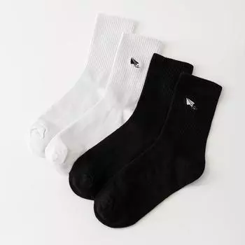 2 пары женских белых носков, простые хлопковые носки с вышивкой, дизайн самолета Y2k, забавные носки для девочек, корейский стиль One Size