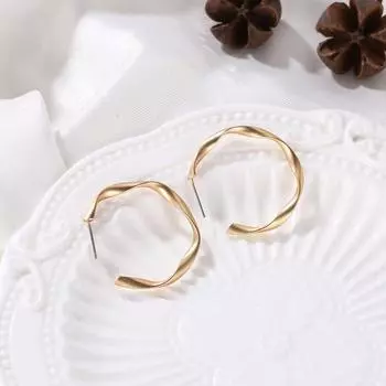 2 пары женских матовых круглых серег-обруч на плече, вечерние ювелирные изделия в подарок