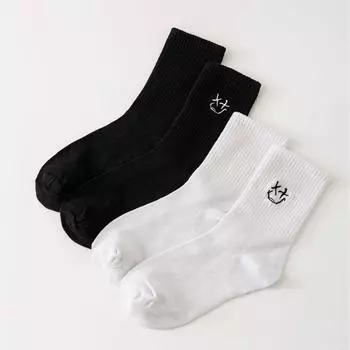 2 пары женских носков с улыбкой Y2k, милые забавные носки, белые, черные хлопковые носки, спортивные носки в стиле хип-хоп One Size