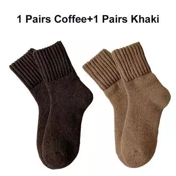 2 пары женских носков шерстяные утолщенные плюшевые короткие носки для снега корейский стиль однотонные теплые носки кашемировые удобные
