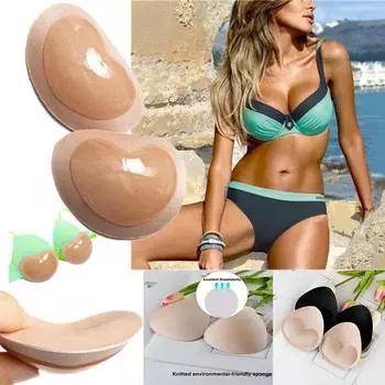 2 пары женских подушечек для груди с эффектом пуш-ап, аксессуары для купальников, накладки для нижнего белья, накладки на соски, наклейки, нашивка, вставка для бикини, аксессуары для бюстгальтера One Size