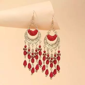 2 пары женских серег в стиле бохо, длинные круглые серьги-кисточки в форме капель воды, украшения для путешествий и отпуска
