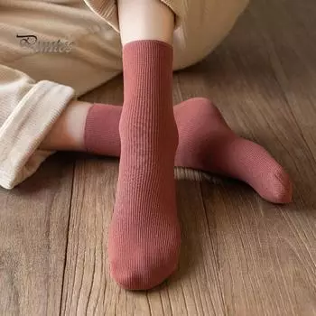 2 пары женских зимних носков средней длины, однотонные, высокоэластичные, сохраняющие тепло, легкие, удобные, теплые, повседневные, спортивные носки жёлтый