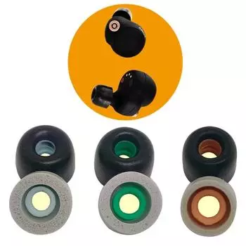 2 пары звукоизоляционных мягких берушей, вкладышей, амбушюров, вкладышей для WF-1000XM4 L чёрный