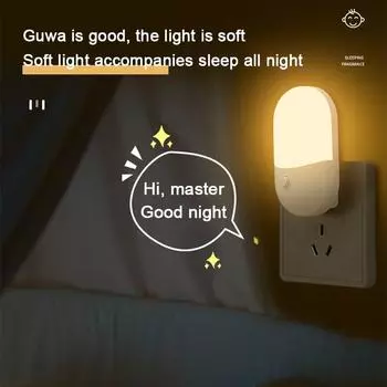 2 PC Led Mini Night Light Switch Plug In Led Lighting Eye Protection Night Lamp Use For Bedside Baby Feeding Decoration Bedroom US