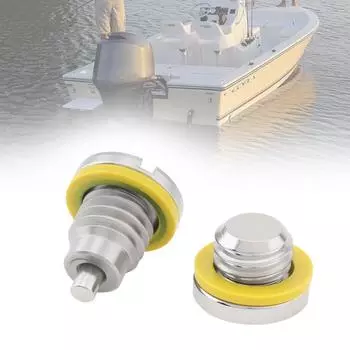 2 pcs 8M0058389 Stainless Steel Gearbox Magnetic Screw 79953Q04 Plated Oil Drain Plug with Gasket for Engine Lower Unit