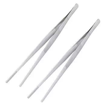 2 Pcs Aquatic Clip Fishbone Tweezer Chef Tweezers Meat Tongs Food Serving Buffet 30x1.5cm