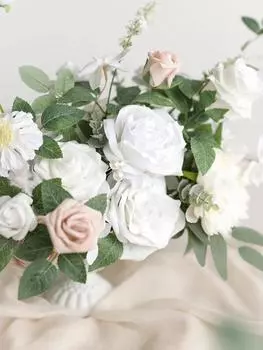 2 Pcs Artificial Flowers Silk Flowers Wedding Centerpiece Flower Without Vase for Ceremony Reception Tabletop Mantel Archway Aisle бордовый