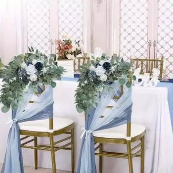 2 Pcs Artificial Flowers Swag Faux Flowers Rose Swag Floral Garland for Ceremonies