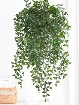 2 шт. искусственные висячие лозы искусственные лианы цветы лозы домашний декор искусственные растения свадебный сад гирлянда из плюща гостиная вечеринка ротанговое украшение зелёный