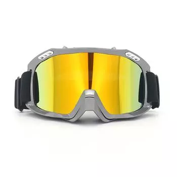 2 шт. очки для квадроциклов для взрослых, очки для мотокросса, противотуманные очки для мотоциклов, лыж, мотокросса, для мужчин и женщин, для верховой езды, гонок one size жёлтый/серый