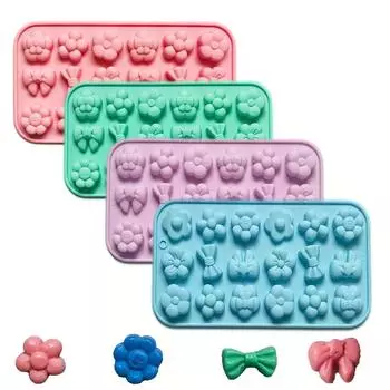 2 шт. формочки для шоколадных конфет, силиконовые формы для мыла, формы для мыла в форме цветка и банта, формы для мыла своими руками, лакомства для собак, формы для торта и пудинга 2pcs
