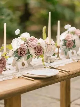 2 Pcs Fake Flowers Artificial Flower Silk Flowers Wedding Centerpiece Flower Without Vase for Ceremony Reception Tabletop Mantel Archway Aisle бордовый