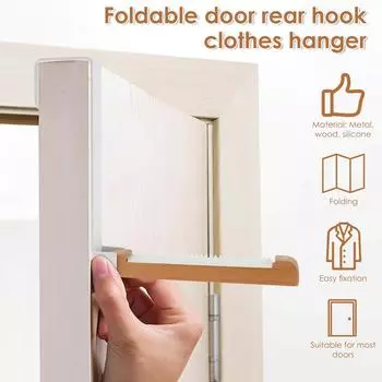 2 Pcs Folding Over The Door Hanger Clothes Drying Rack Portable Space Saving Home Multi-function Travel Hanger Rack