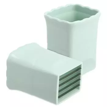 2 Pcs Fruit Slicer Egg Strawberry Restaurant Supply Small Square Kitchen Gadget Plastic Manual Child Household зелёный