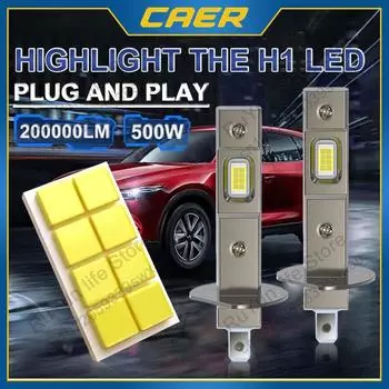 2 шт. светодиодная фара H1 500000LM 6000K 500W 7585 CSP дальний и ближний свет турбо автоматический свет мини-размер беспроводные диоды PTF автомобильная лампа H1 Plug and Play&H1