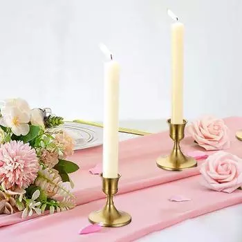 2 Pcs Iron Art Gold Taper Candle Holders Non-slip Rust Resistant Metal Candlestick Holder Stable Nordic Candle Cup Home Decor чёрный