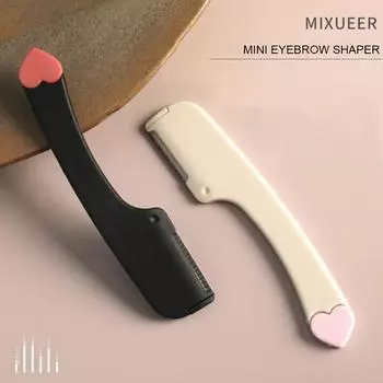 2 pcs Lovely Straight Handle Large Love Eyebrow Shaver Factory Wholesale Portable Macro Mini Razor Eyebrow Trmming Tool