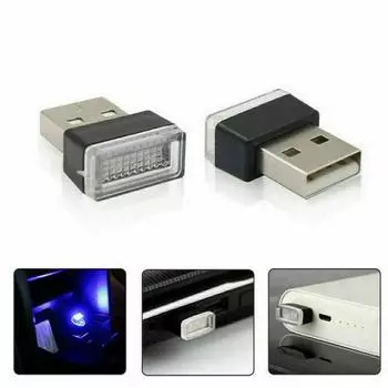 2 шт. Мини USB автомобильный светодиодный фонарь для моделирования окружающего света неоновый салонный светильник для украшения автомобиля настроение атмосфера окружающего воздуха беспроводной синий 7 цветов розовый