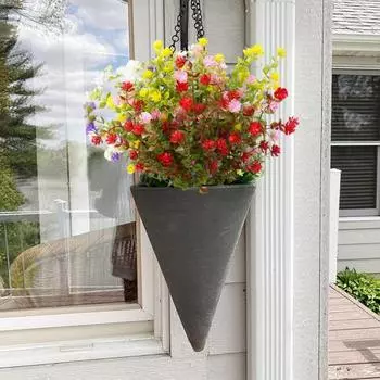 2 шт. наружные искусственные цветы реалистичные устойчивые к ультрафиолетовому излучению искусственные растения искусственные цветы 2pcs жёлтый