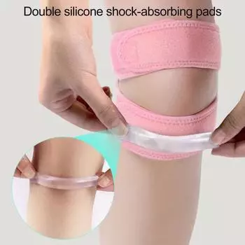 2 Pcs Patella Knee Strap Adjustable Knee Brace for Men Women Double Patella 2pcs чёрный