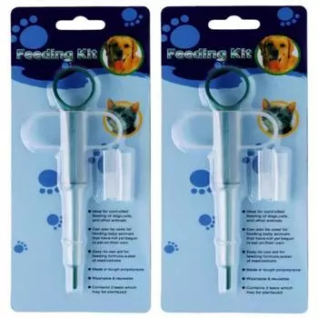 2 Pcs Pet Medicine Feeder, Silicone Syringe Cat Dog Puppy Pill Dispenser Suit With Soft Tips, Pet Cat Dog Puppy Pill Tablet Versus Control Rods 2pcs