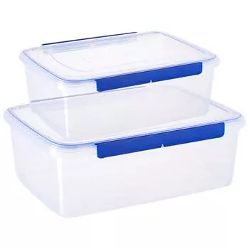 2 Pcs Plastic Fermentation Box with Lid 5.5L Stackable Sourdough Proofing Pizza Bowl Portable Reusable Container 32.00X22.00X12.00CM