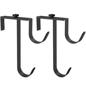 2 Pcs Pool Pole Hooks Adjustable Pool Pole Hanger No Drill Pool Fence Hooks Set Rust Resistant Pole Holder for Swimming Pool чёрный