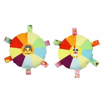 2 Pcs Rainbow Plush Flying Disc Dog Toy Interactive Sound Toy Outdoor Training Game Dog Chew Toy for Small Large Dogs C
