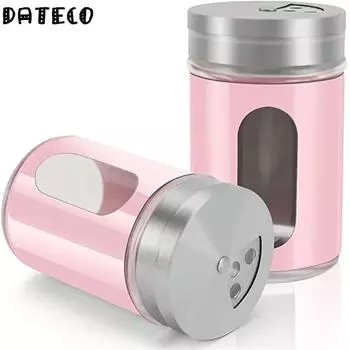 2 PCS/SET Stainless Steel Seasoning Bottle PeppercornSeasoningBottle Outdoor Barbecue Tools Porous Rotating Lid Seasoning Bottle красный