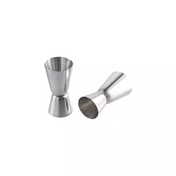 2 Pcs Stainless Steel Cocktail Measuring Cups Silver Spirit Measure Jigger Home 15/30ML