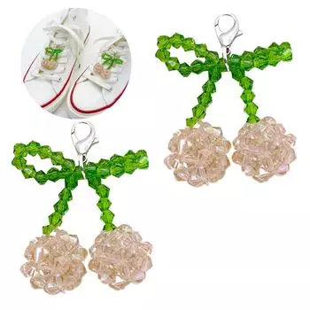 2 PCS Stylish Cherry Shoe Pendant Cherry Pendant Heart Bag Charm Modern Bag Pendant Elegant Cherry Keyrings for Shoe B