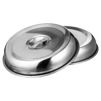 2 Pcs Vegetable Cover Secure Cooler Grill Dish Food Protective Hood Stainless Dishwasher Tool серебряный