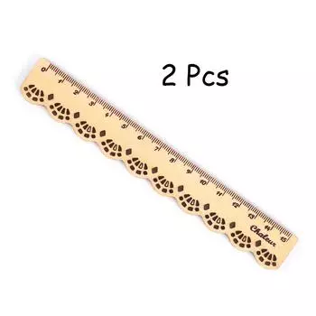 2 Pcs Vintage Sweet Lace Ruler White And Black 15cm Sculpture Wood Drawing Ruler For Kids School Supplies Stationery Student
