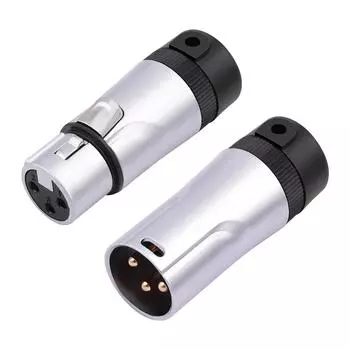2 PCS XLR Microphone Solder Adapter 3Pin XLR Solder Male Female Connector