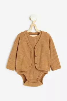 2-piece cardigan and bodysuit set