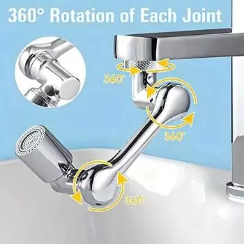 2 Piece Faucet Extender ABS Mechanical Arm Single Mode 1080° Swivel Universal Faucet Extender Swivel Faucet for Bathroom Sink