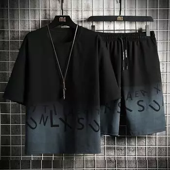 2 Piece Men s Stylish Ombre Summer Clothing Set S