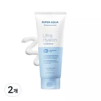 [2-piece plan] Missha Super Aqua Ultra Hyalon Cleansing Foam, 200ml, 2 pieces